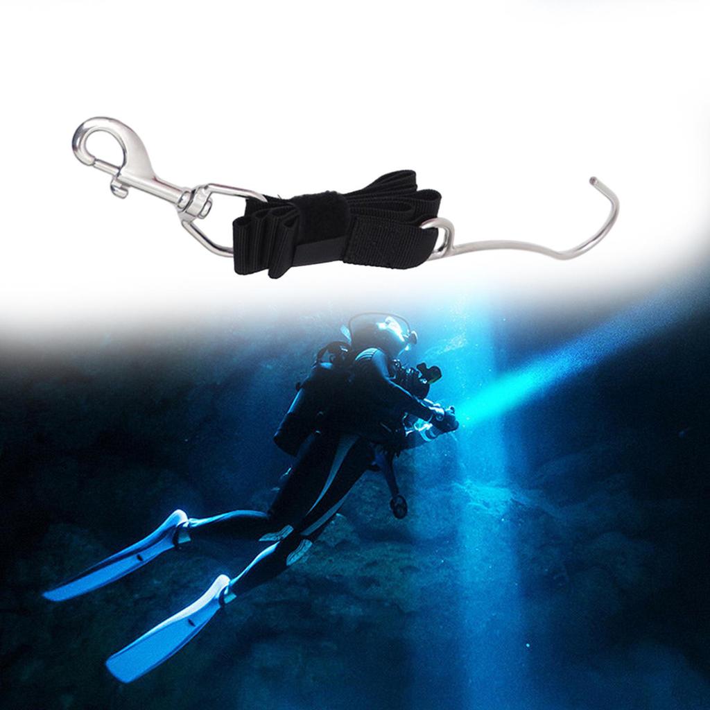 Diving Hook, Stainless Steel Hook with 39" Line And Snap Clip for Underwater Activities