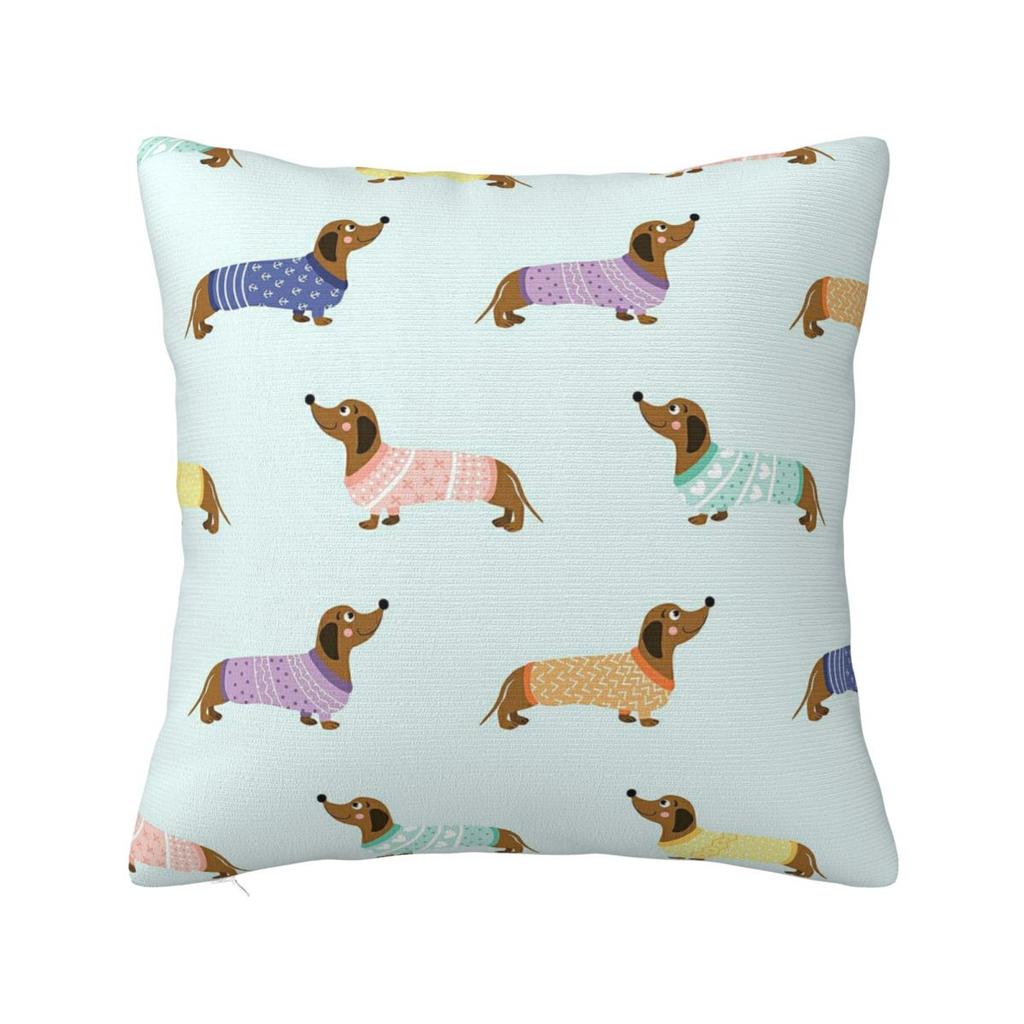 Dachshund Dog Love Square Pillow Covers Home Wiener Sausage Doxie Cushion Cover Cute Home Decoration Pillowcase 4545