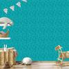 Wallpaper Geometric Pattern, Turquoise Background, Turquoise Center 50x1000