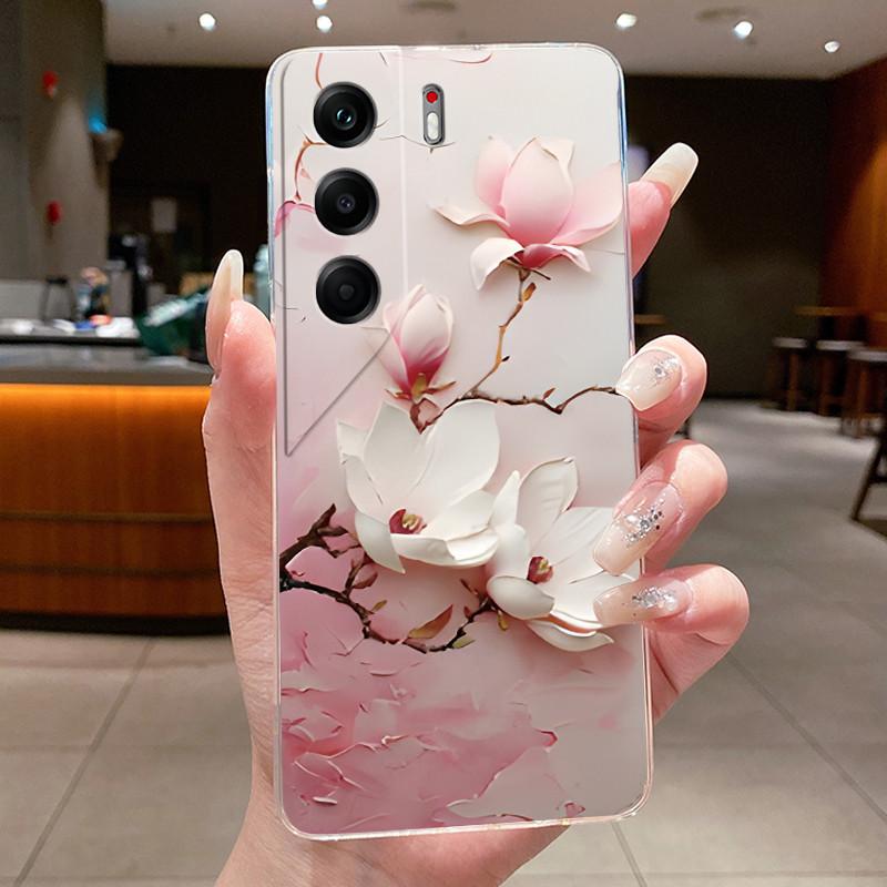 Phone Case For Tecno Camon 40 Pro Casing CM5 CM6 CM7 Clear Luxury Butterfly Flower Soft TPU Cover For Camon 40 40Pro 4G 5G Case