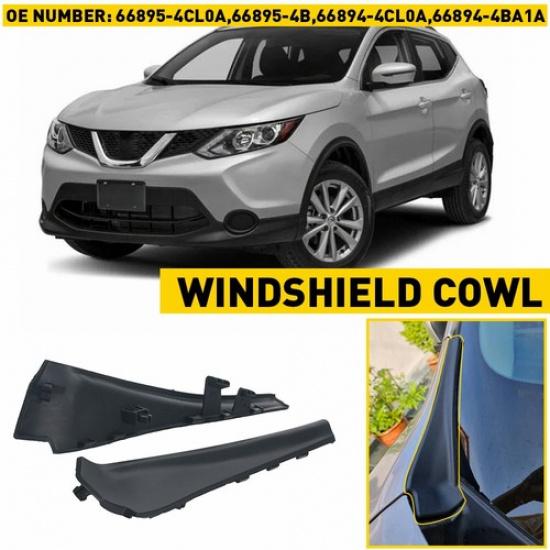 2x Windshield Wiper Side Cowl Extension Cover For Nissan Rogue 66895-4CL0A EOA