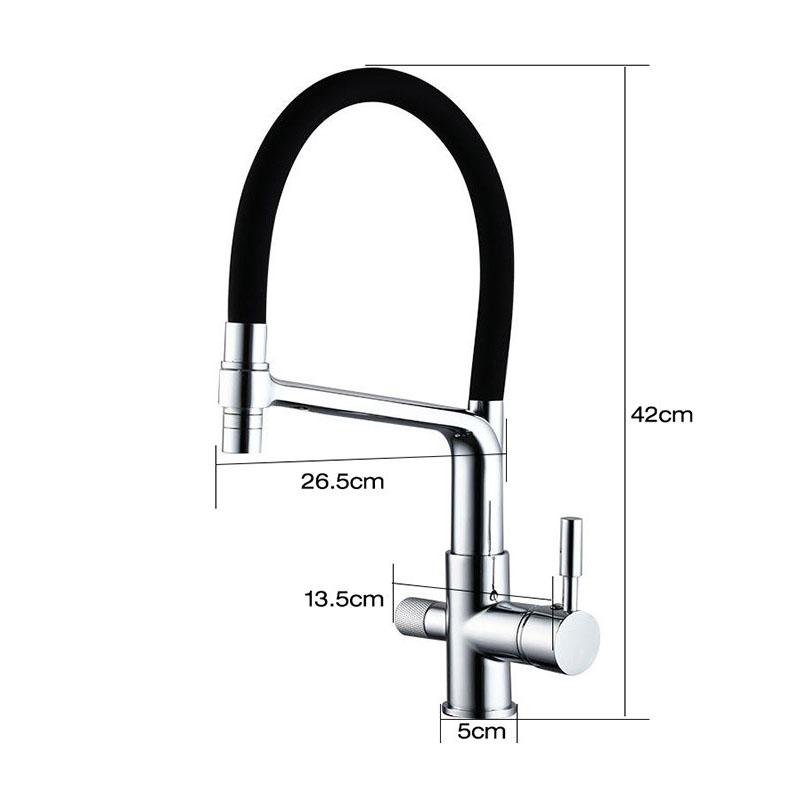 Kitchen Drinking Filtered Water Faucet 360 Degree Rotation Stream Sprayer Nozzle Kitchen Sink Tap Dual Handle Purification Tap