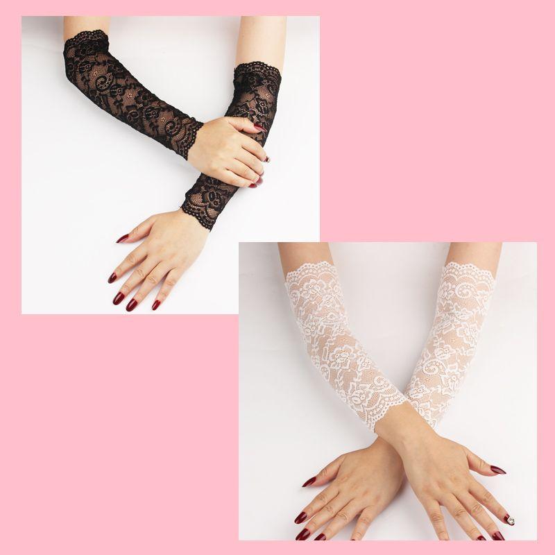 

Защита от солнца Эластичное кружево Нарукавник Летняя защита от солнца Маскировка шрамов Перчатки на запястье Женские для вождения Велоспорта Защита от солнца Накладной рукав 30cm full Lace (Black + White) One size