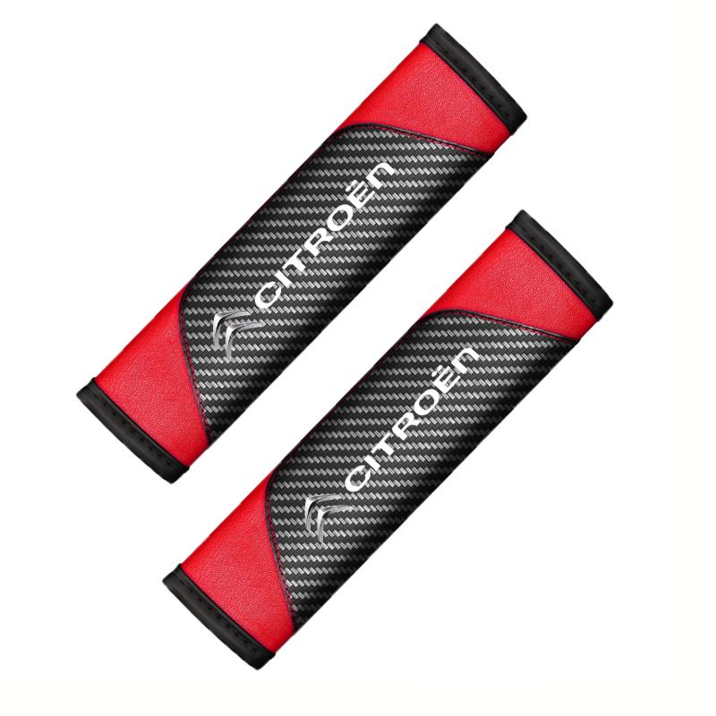 

2/4 pieces of genuine leather carbon fiber car seat belts and car accessories For Citroen C4 C3 C5 C1 C2 Berlingo Celysee Cactus