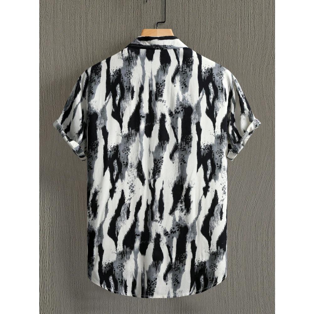 Men Clothes Summer Short Sleeve Fashion Loose Shirt Tops 100% Polyester