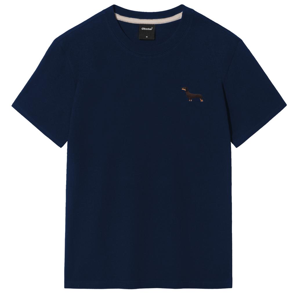 OKSTAR Dachshund Embroidered Short Sleeve T-Shirt (Type C)
