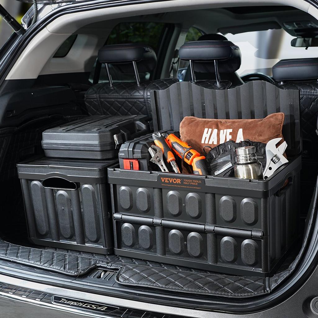 Faltbare Aufbewahrungsboxen mit Deckel, 45L 3er-Pack, Faltbare stapelbare Kunststoff-Transportkisten mit Griffen, Große strapazierfähige Behälter für Kleidung, Spielzeug,