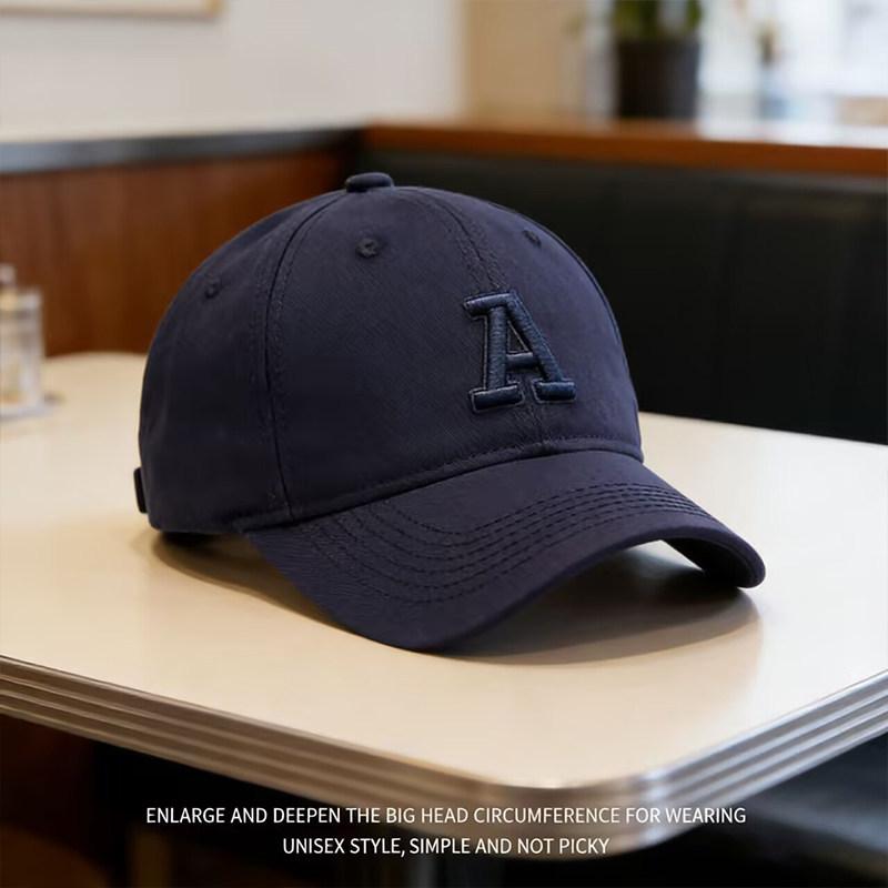 Embroidery A letter baseball cap female hard top showing face small versatile casual cap male ins trendy brand