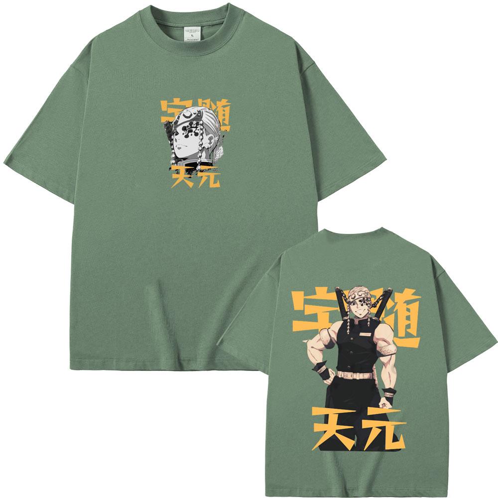 Anime Demon Slayer Uzui Tengen Graphic T-shirt Muscle Mouse Funny Meme T Shirts TopsMen Women Manga Oversized Crewneck Tshirt