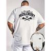 New Summer Men's Casual Short-Sleeve T-Shirt with Ribbed Crew Neck, Refreshing and Comfortable, Western Cowboy Style Print for Outdoor Activities