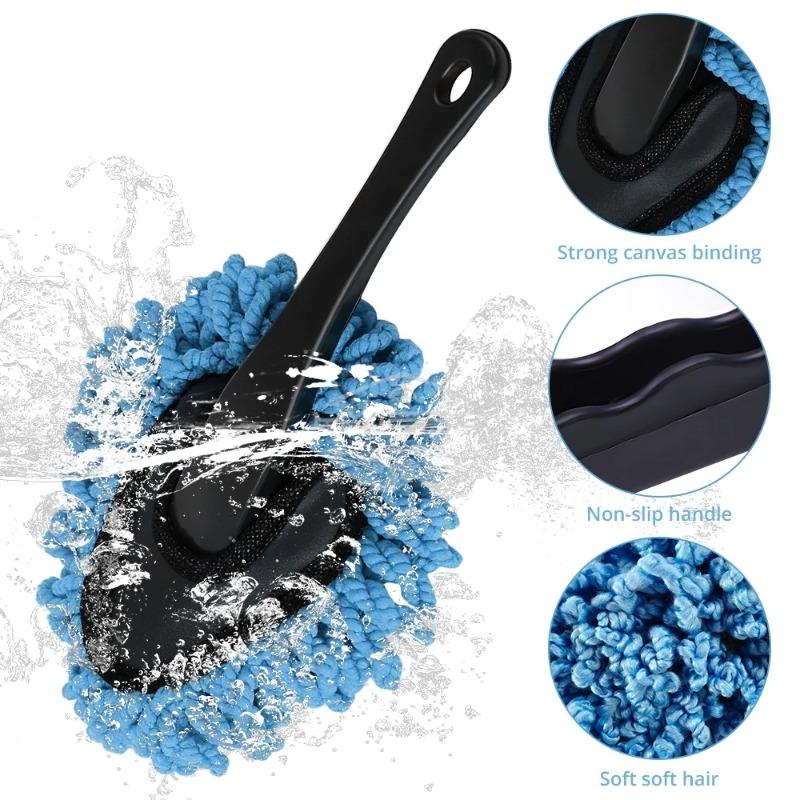 Car Dust Removal Small Duster Wipe Car Soft Brush Cleaning Mini Bristle Brush Dust Removal Nanofiber Car Interior cleaning mop