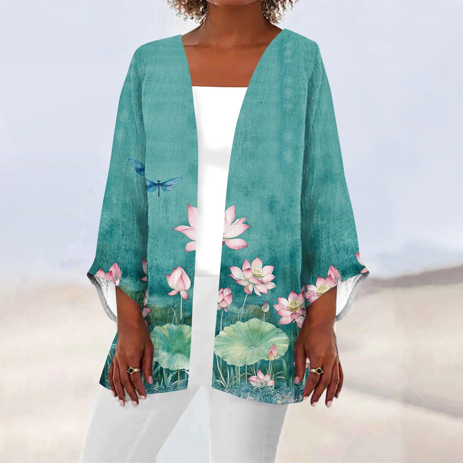 

Женская повседневная и модная легкая куртка средней длины с принтом, кардиган, кардиган XL