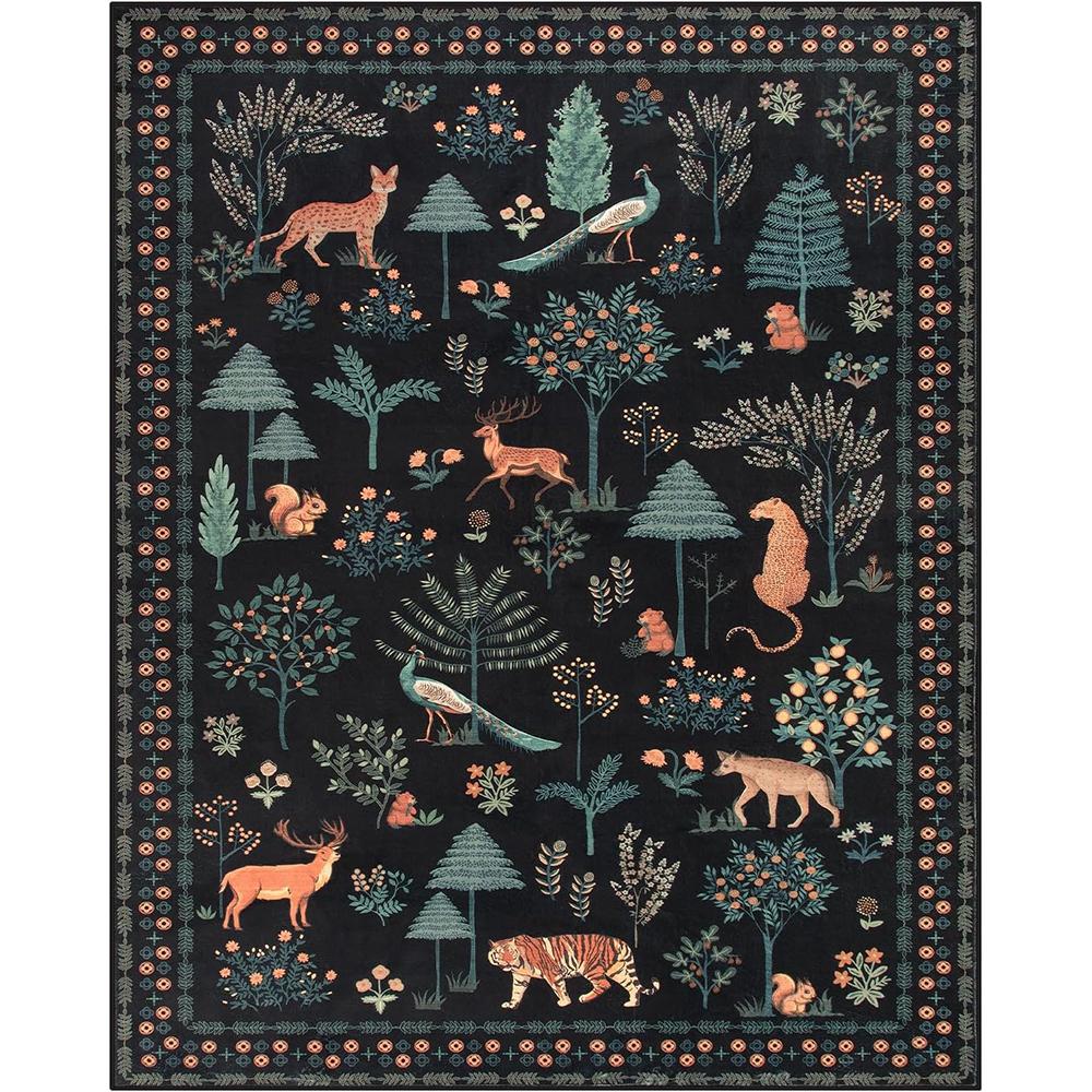 

Ковер для гостиной с изображением животных джунглей, моющийся коврик, мягкие большие ковры для спальни, коврик для игровой комнаты, устойчивый к пятнам напольный коврик для дома 40X60cm-16x24in