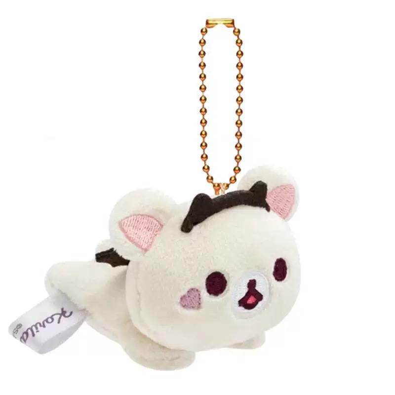 Kawaii Korilakkuma Bear Cream Little White Bear Plush Toy Keychains Demon Rilakkuma Devil Bunny Soft Stuffed Backpack Pendant
