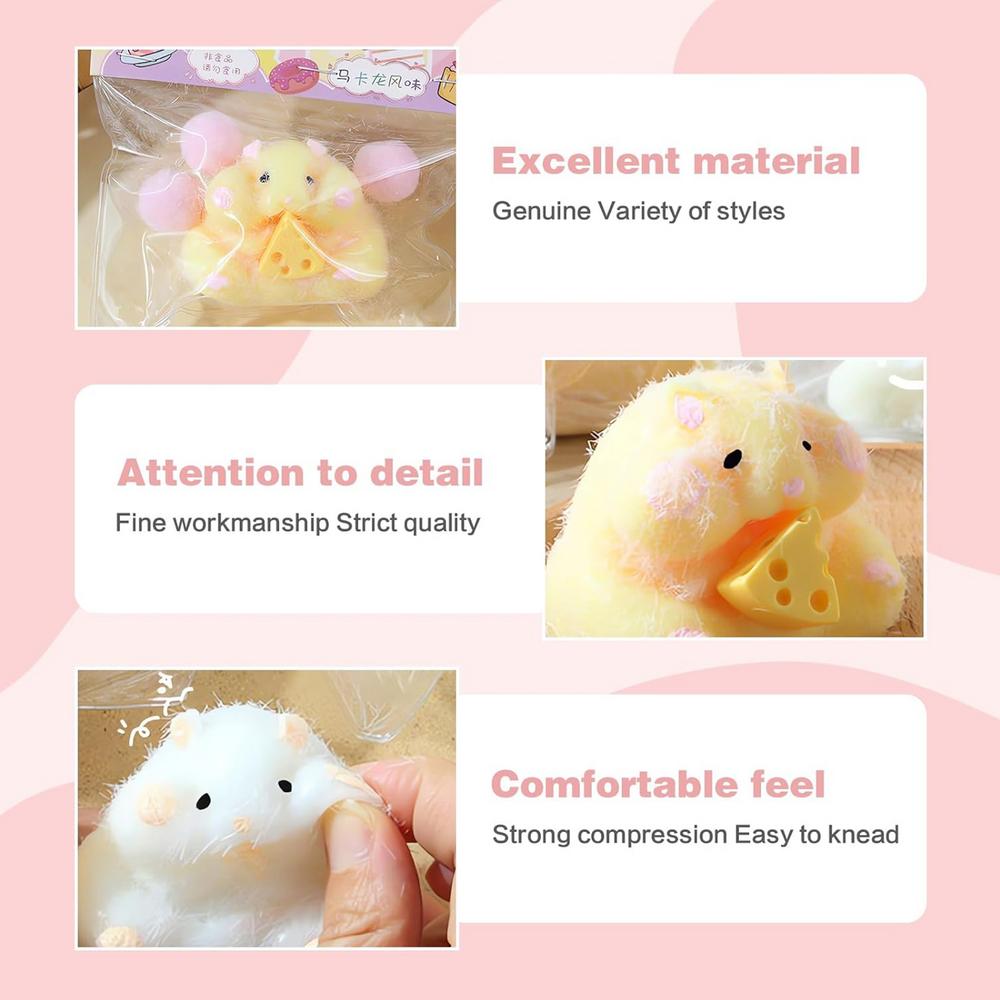 Taba Squishy Toy Mochi Toy Silikonová fuzzy Roztomilý Křeček Ručně vyráběná Squishy Toy Tabby Křeček Uvolňovač stresu Ruční relaxační hračky