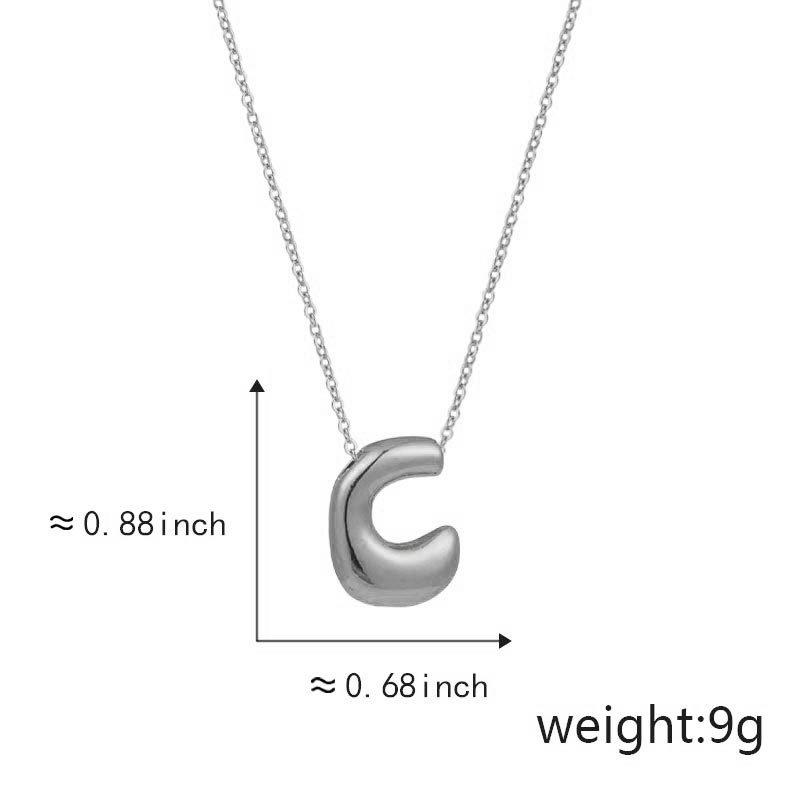 Cute Smooth Letter Necklace, Chubby Pendant, European and American Fashionable and Simple Collarbone Chain