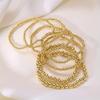 7-teiliges Goldenes Perlenarmband-Set für Damen, Flexibel dehnbar, Minimalistische Perlenarmreifen, Elegantes tägliches und Party-Schmuckzubehör