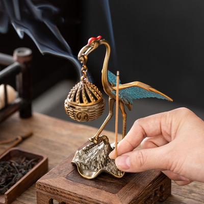 Delicate Magpie Hollow Lamp Zinc Zinc Zinc Alloy High-foot Stove Creative Small Incense Burner  Study Room