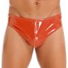 New Men Briefs Patent Leather Shiny Man's Innerwear Low Waist Gay Underwear Male Underpants