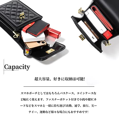 RAKEE Women's Leather Shoulder Bag, Cell Phone Bag, Smartphone Pouch, Crossbody Bag, Wallet Pouch, Stylish Clasp Bag