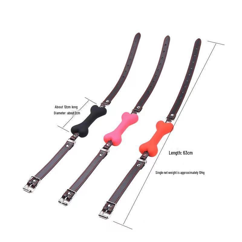 Silicone Bone Gag with Nipple Clamps - Adult SM Sex Toy for Couples