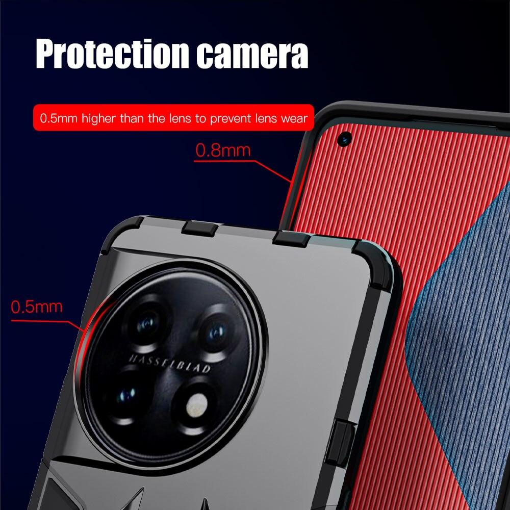KEYSION Shockproof Armor Case for Oneplus 11 5G 11R 10R 150W Metal Ring Stand Phone Cover for One Plus Ace 2 5G 1+ Ace Racing