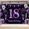 Schwarz Gold Rosa Blau Ballonband Thema Hintergrund, Geschenk zum Erwachsenwerden 18. Geburtstag Party Dekoration Fotografie Hintergrundtuch