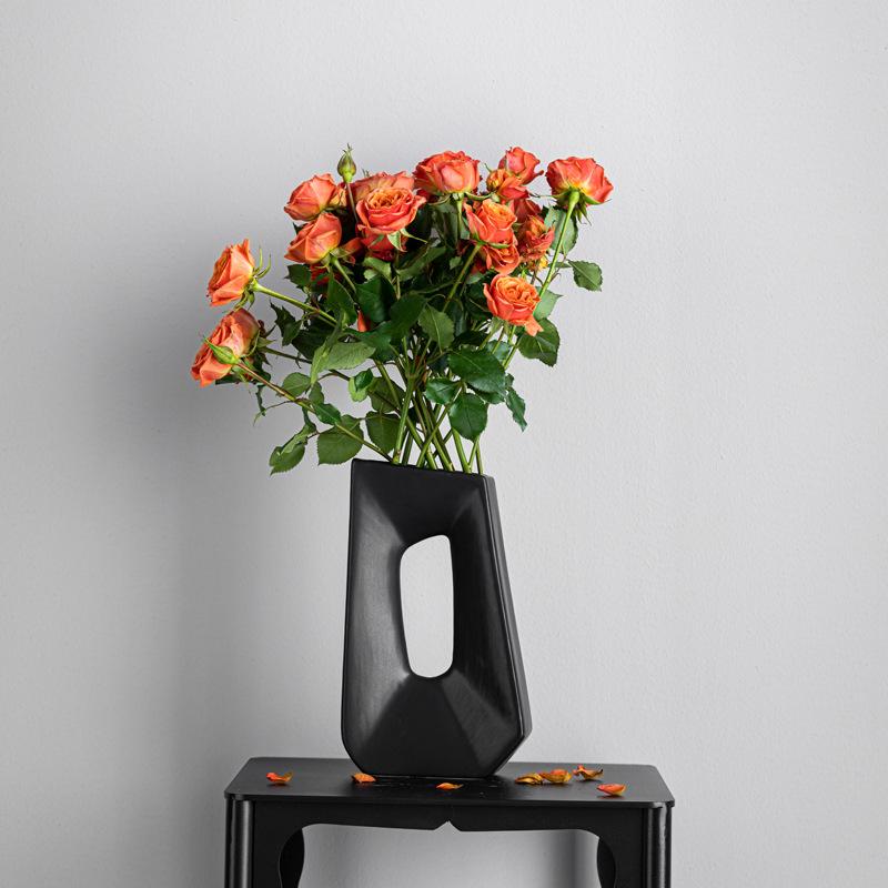 Kreative Matte Keramikvase Trendige Mode Nordischer Stil Heimdekoration Leichter Luxus Desktop Ornament