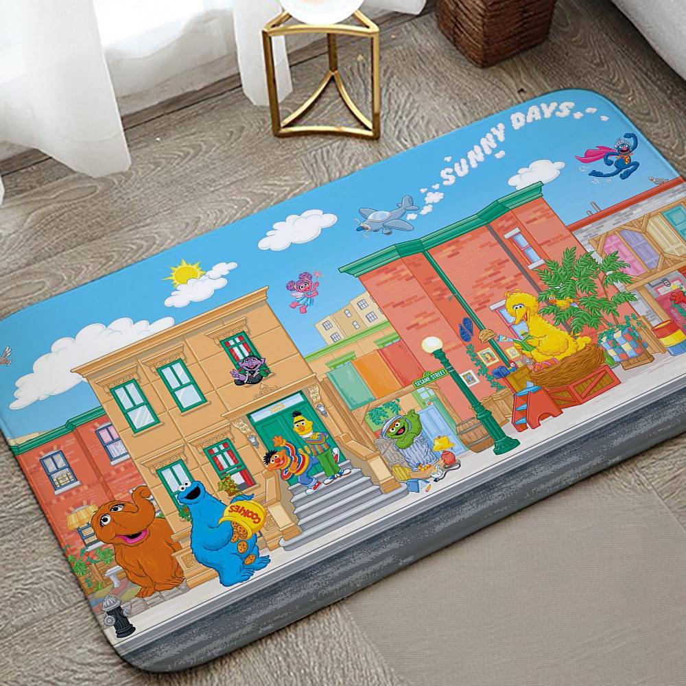Cookies-ELMO-Sesame Street Carpet Bathroom Anti-slip Mat Home Decoration Mat Entrance Door Mat Scratch-resistant Door Mat