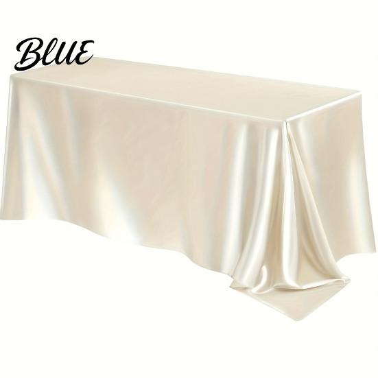 Scandinavian Style Table Protective Cover Satin Fabric Nordic Smooth Linen Tablecloth Dustproof Colorful Wedding Party