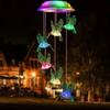 Solar Outdoor Waterproof Color Changing Hummingbird Shaped Design Wind Chime,Suitable For Garden Window Decoration Gifts