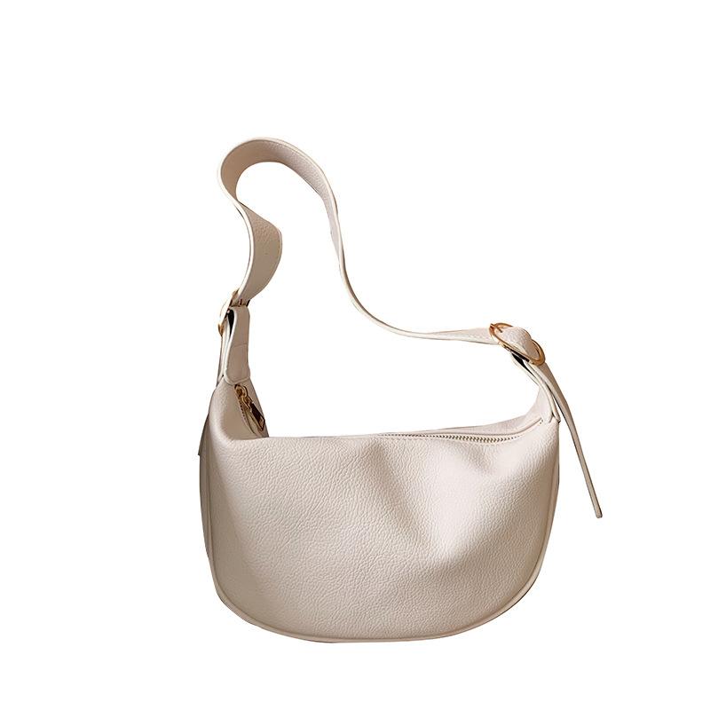 IELGY Spring/Summer Shoulder Fashion Simple Woman s Messenger Dumpling Bag Soft Leather Large Capacity New Moon Bag