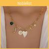 Heart Shape Necklace With Floral Pendant For Women Fashion Jewelry