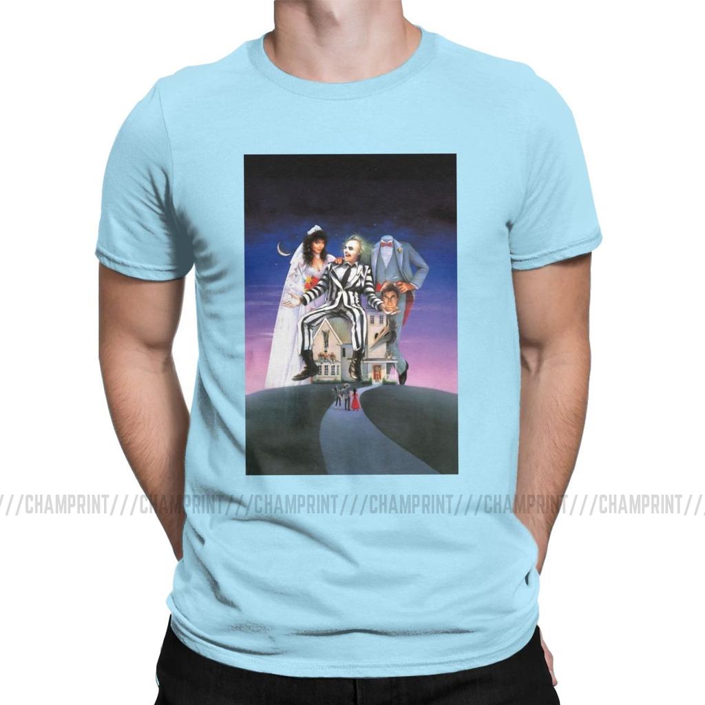 Beetlejuice Movie Poster Men T Shirts Horror Casual Tee Shirt Short Sleeve Crew Neck T Shirt