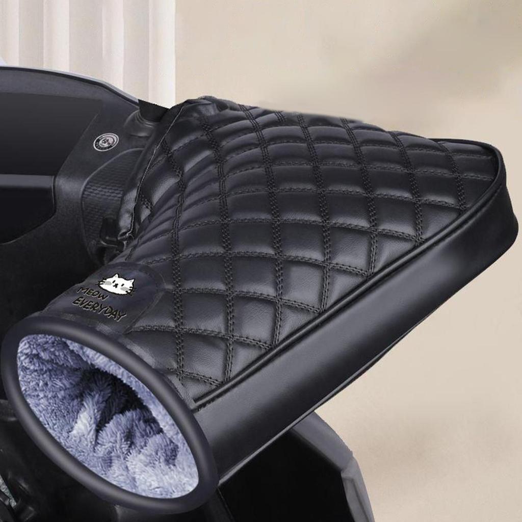 Winter Motorcycle Handlebar Gloves Hickened Velvet Windproof Waterproof Riding Mittens Snowmobile Handlebar Fingerless Gloves