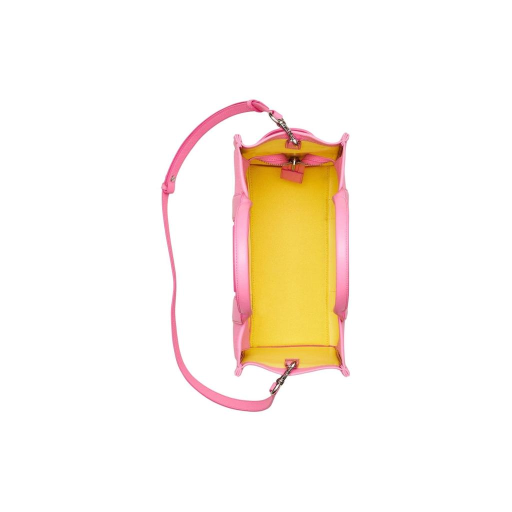 Marc Jacobs Silver Hardware Zipper Closure Leather Tote Bag Shopping Bag Shoulder Handbag Medium Bright Pink Women tote bags H004L01PF21-666