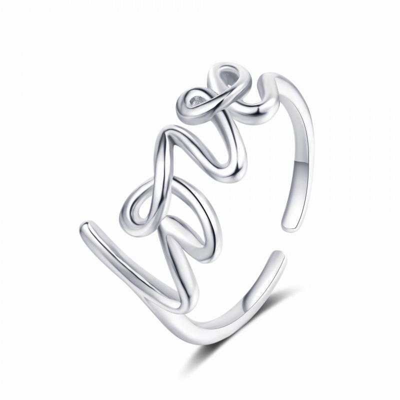 Personalized LOVE Couple s Open Index Finger Ring - Women s Fashion, European & American Style. Adjustable