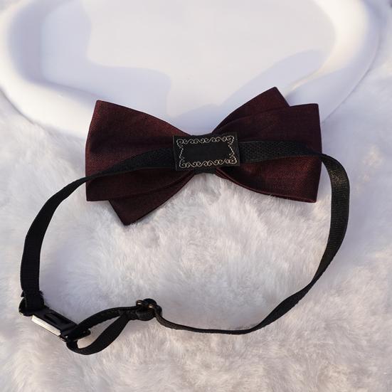 Men Formal Bow Tie Adjustable Design Double-Layered Bow Tie Non-fading Weddings Business Parties Bow Tie