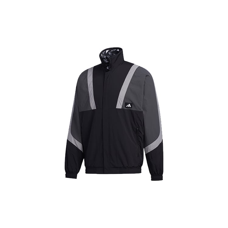 adidas Jackets Men's Black Stand Collar Moderate Other GM4401