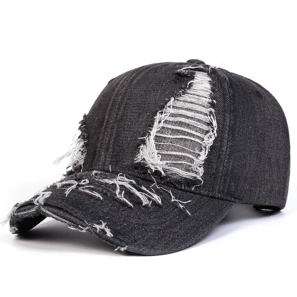 Unisex Ripped Denim Water Wash Baseball Caps Spring Autumn Outdoor Adjustable Casual Hats Sunscreen Hat Sports Cap
