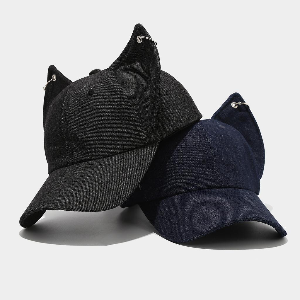 New Fashion Y2k Gog Ears Baseball Cap Men and Women Made Old Washed Denim Street Hip Hop Tide Brand Couple Hat