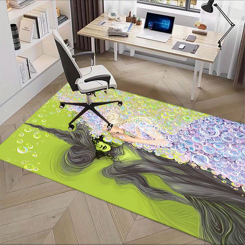 Wicked Bubbles Pattern Polyester Office Carpet Chair Mats, Home Decor Dormitory Floor Protector with
