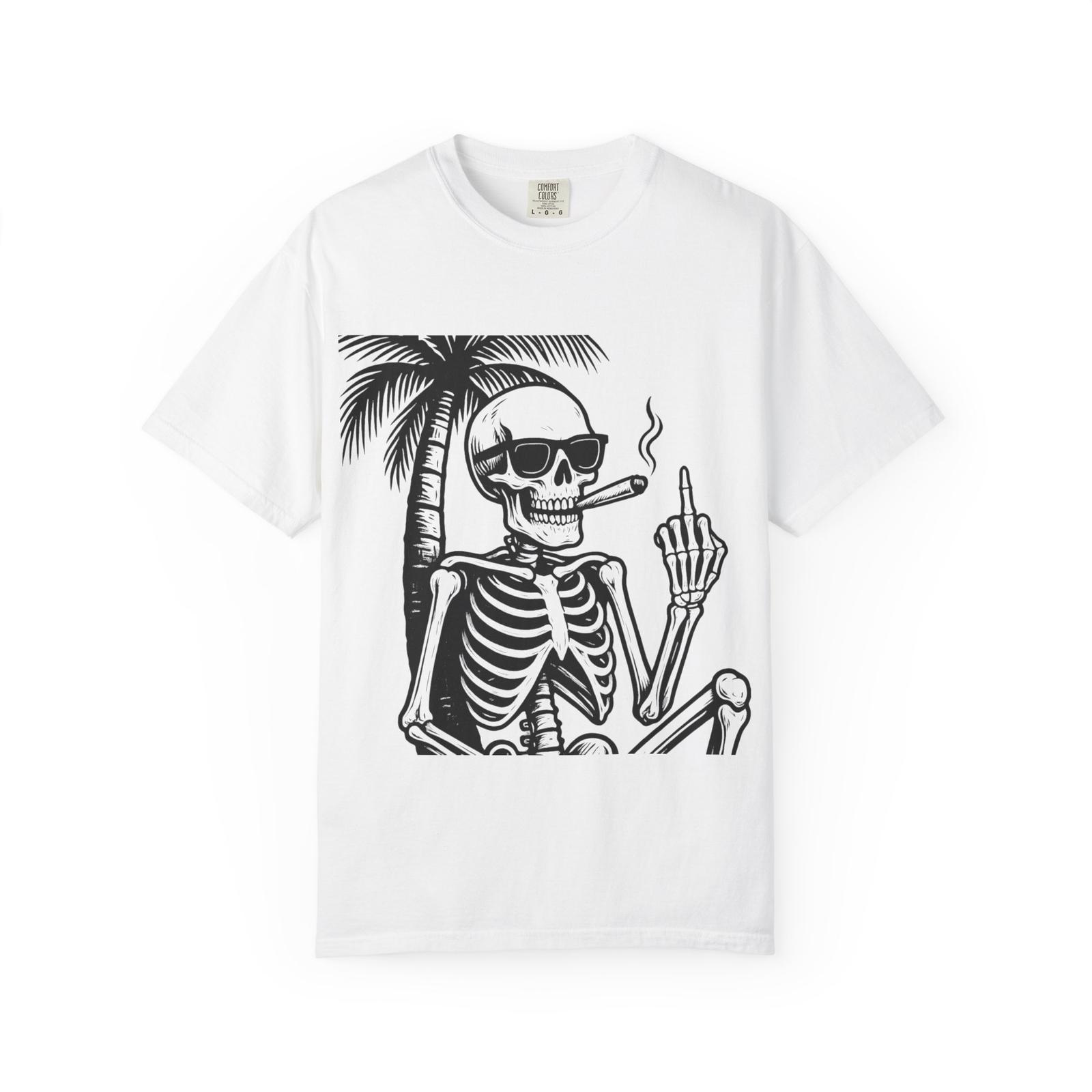 Cool Skeleton Graphic Tee, Relaxed Vibes T-shirt, Summer Chill Top, [...] S
