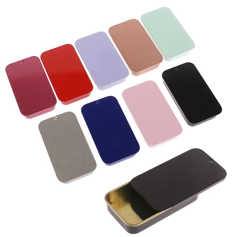 Tinplate Mini Iron Box Slide Rectangular Empty Tins Storage Box Jewelry Pill Cases Portable Box Container Organizer