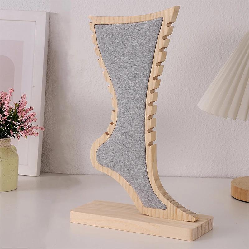 New Solid Wood Necklace Display Stand Jewelry Rack Pendant Holder Foot Jewelry Display Props Jewelry Store Counter Display Rack