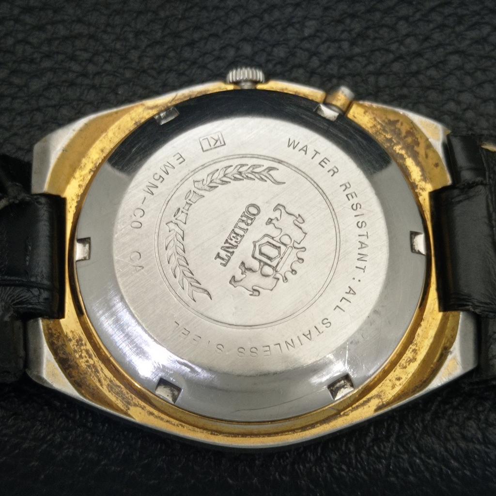 AUTOMATIC VINTAGE ORIENT 46941 JAPAN MENS WHITE COLOR DIAL WATCH a700162-5 R201-a700162