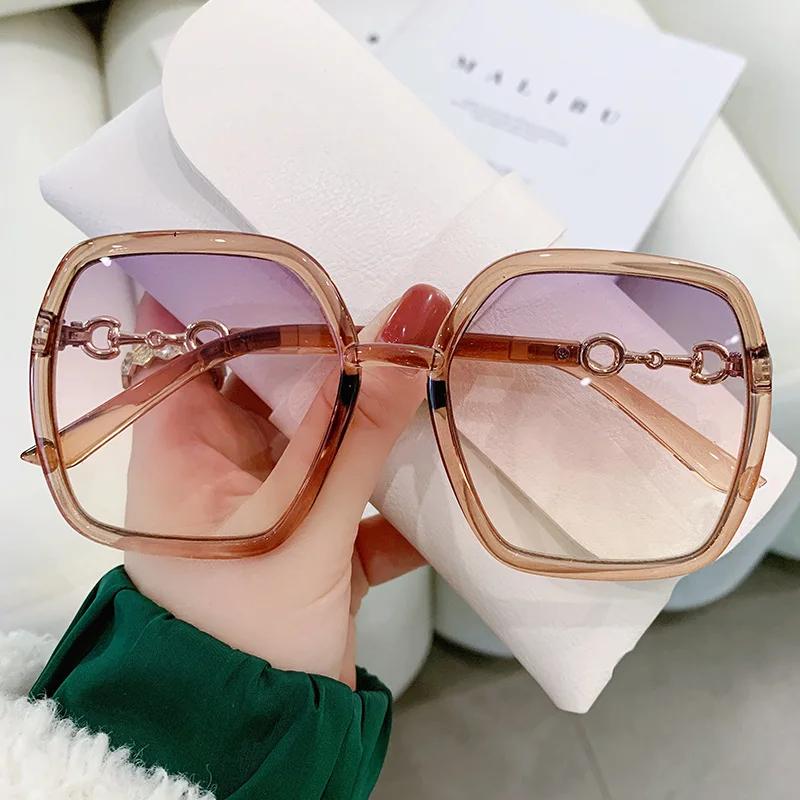 Black Square Oversized Sunglasses Women Big Frame Colorful Sun Glasses Female Unisex Gradient Glasses Uv400 Eyewear