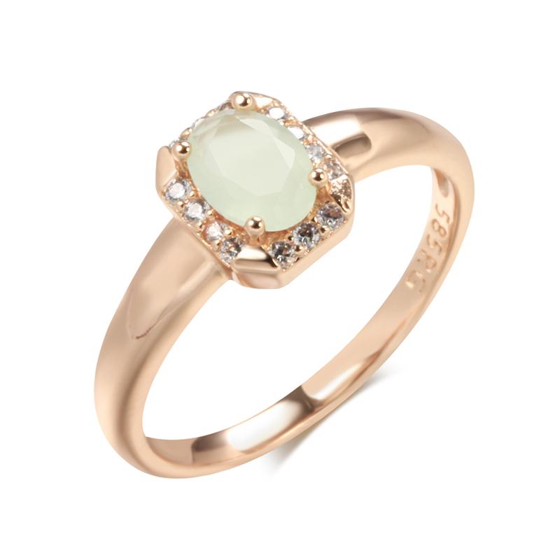 

New Emerald Cut Zircon With Rose Gold Color Ring For Women Luxury Square Crystal Ring Ethnic Wedding Jewelry 10