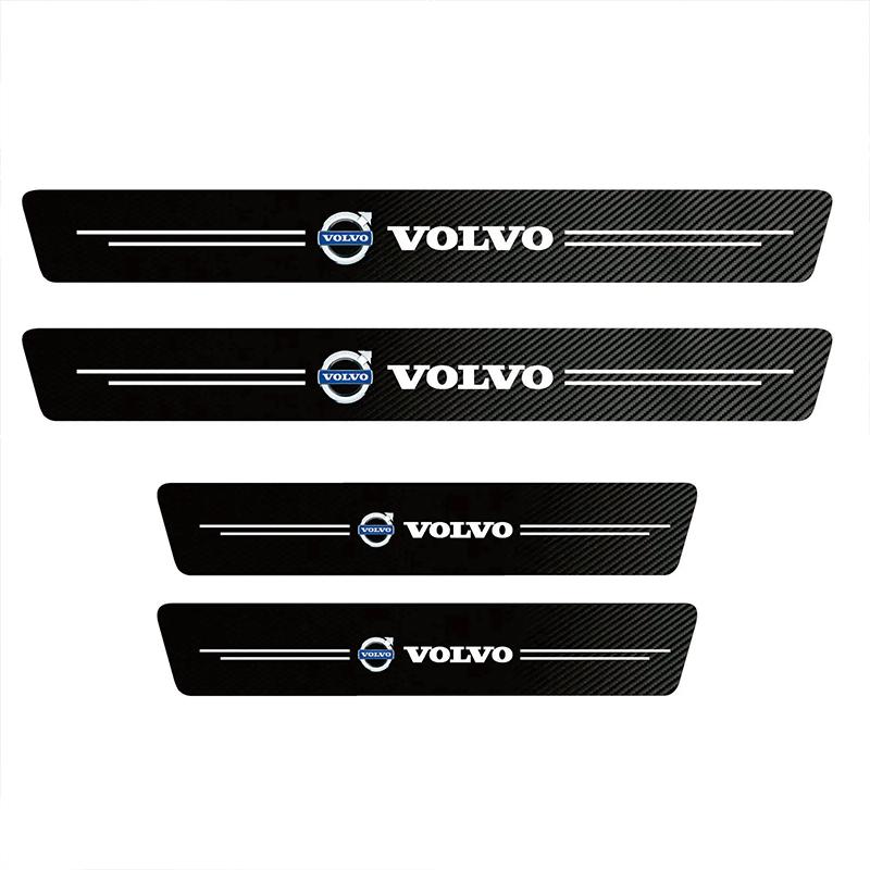 Carbon fiber protective stickers for car door sill side anti step bumpers For Volvo XC60 XC40 V60 V40 XC90 XC70 V50 S60 V70 S90
