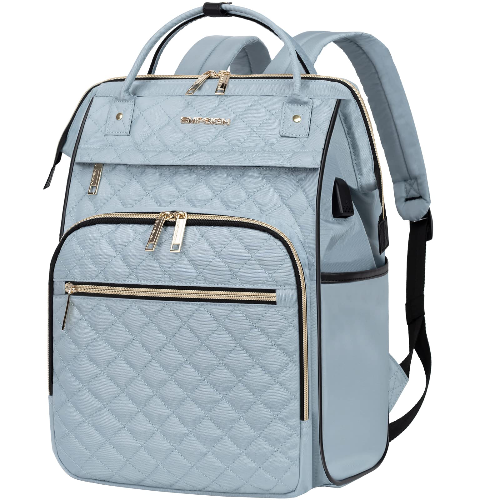 

Backpack for PC Tablet Business Large Mom Light Blue [EMPSIGN] Women, 17.3-inch Backpack, Storage, Backpack, Stylish, Capacity, 2-way, A4, Bag,
